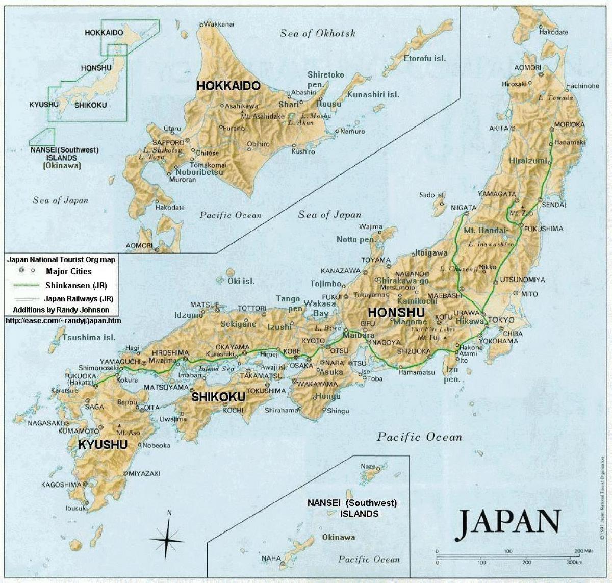 japanin kartta map Kartta japanin saaret ja kaupungit   Japanin kartta, jossa 